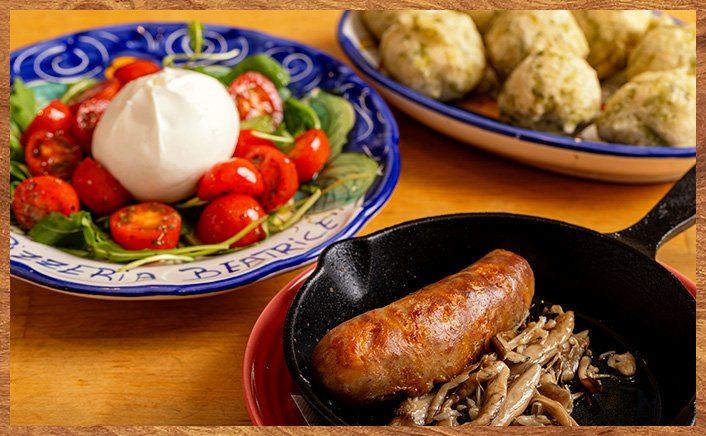 サルシッチャとゼッポリーネとカプレーゼ